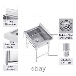 Stainless Steel Catering Commercial Sink Kitchen Basin Bowl Drain Washing Sink