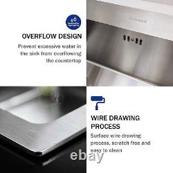 Stainless Steel Laundry Utility Sink with Washboard, Wash Basin for Kitchen