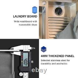 Stainless Steel Laundry Utility Sink with Washboard, Wash Basin for Kitchen