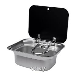 Stainless Steel RV Kitchen Sink Unit Caravan Camper Hand Wash Basin with Faucet