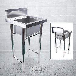Stainless Steel Standing Kitchen Sink Freestanding Utility Sink Wash Bowl Basin