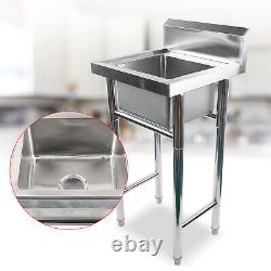 Stainless Steel Standing Kitchen Sink Freestanding Utility Sink Wash Bowl Basin