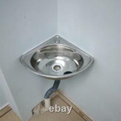 Stainless Steel Triangle Wash Basin Thick Small Sink Corner Wall-mounted Single