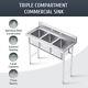 Stainless Steel Utility Sink 3 Durable Basins For Kitchen Laundry Room And More