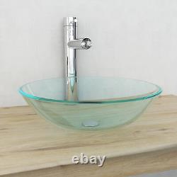 Tidyard Wash Basin, Tempered Glass Bathroom Vessel Sink, Above Counter Wash R4R2