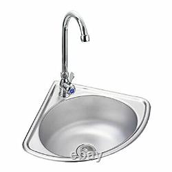 Triangle Wash Basin Corner Sink Small Bar Sink Stainless Steel with Faucet