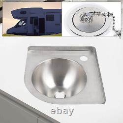 Triangular Stainless Steel Sink Wash Basin withFaucet for RV Caravan Camper