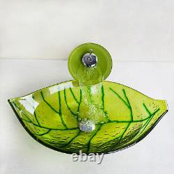US Green Leaf Tempered Glass Bathroom Wash Basin Vessel Sink Vanity Mixer Faucet