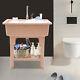 Utility Sink Laundry Tub Freestanding Sink Wash Station Basin With Storage Shelf