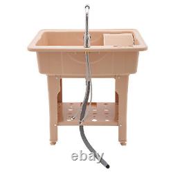 Utility Sink Laundry Tub Freestanding Sink Wash Station Basin with Storage Shelf