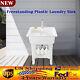 Utility Sink Laundry Tub Wash Bowl Basin Hot &cold Faucet Washboard Freestanding