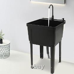 Utility Sink Laundry Tub Wash Bowl Basin Laundry Sink With Faucet Washboard NEW