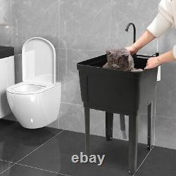 Utility Sink Laundry Tub Wash Bowl Basin Laundry Sink With Faucet Washboard USA