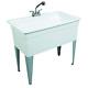 Utility Tub Single Floor Mount Pull Out Faucet Sink Wash Pet Grooming Bowl Basin