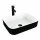 Vessel Sink Basin Wash Bowl With Faucet Combo Porcelain Bathroom Ceramics Square