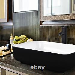 Vessel Sink Basin Wash Bowl with Faucet Combo Porcelain Bathroom Ceramics square