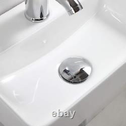 Wall Hung Basin Sink Small Cloakroom Basin Rectangle Ceramic Wash Basin Right