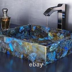 Wash Basin Sink Labradorite Stone Blue Gemstone Labradorite Sink Basin For Wash