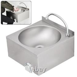 Wash Sink Knee Operated Kitchen Commercial Basin Hand Free Stainless Steel