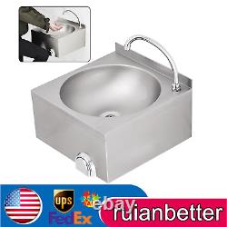 Wash Sink Knee Operated Kitchen Commercial Stainless Steel Basin with Facuet NEW