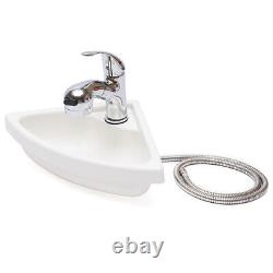White Corner Wash Basin Wall Mount Bathroom Sink with Overflow Renovators Supply