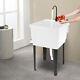 White Utility Sink Laundry Tub Freestanding Sink Wash Station Basin With Faucet