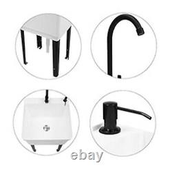 White or Black Plastic Utility Sink Laundry Tub Wash Bowl Basin Laundry Sink