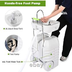 Yescom Hand Wash Station Portable Wash Sink Basin Stand 12 Gallon 45L Camping